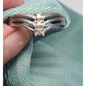Vintage 10k White Gold 3 Diamond Ring Size 6.5 Women’s Band 3g Fine Jewelry